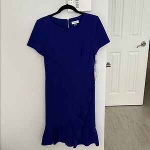 Calvin Klein Royal Blue Asymmetrical Dress